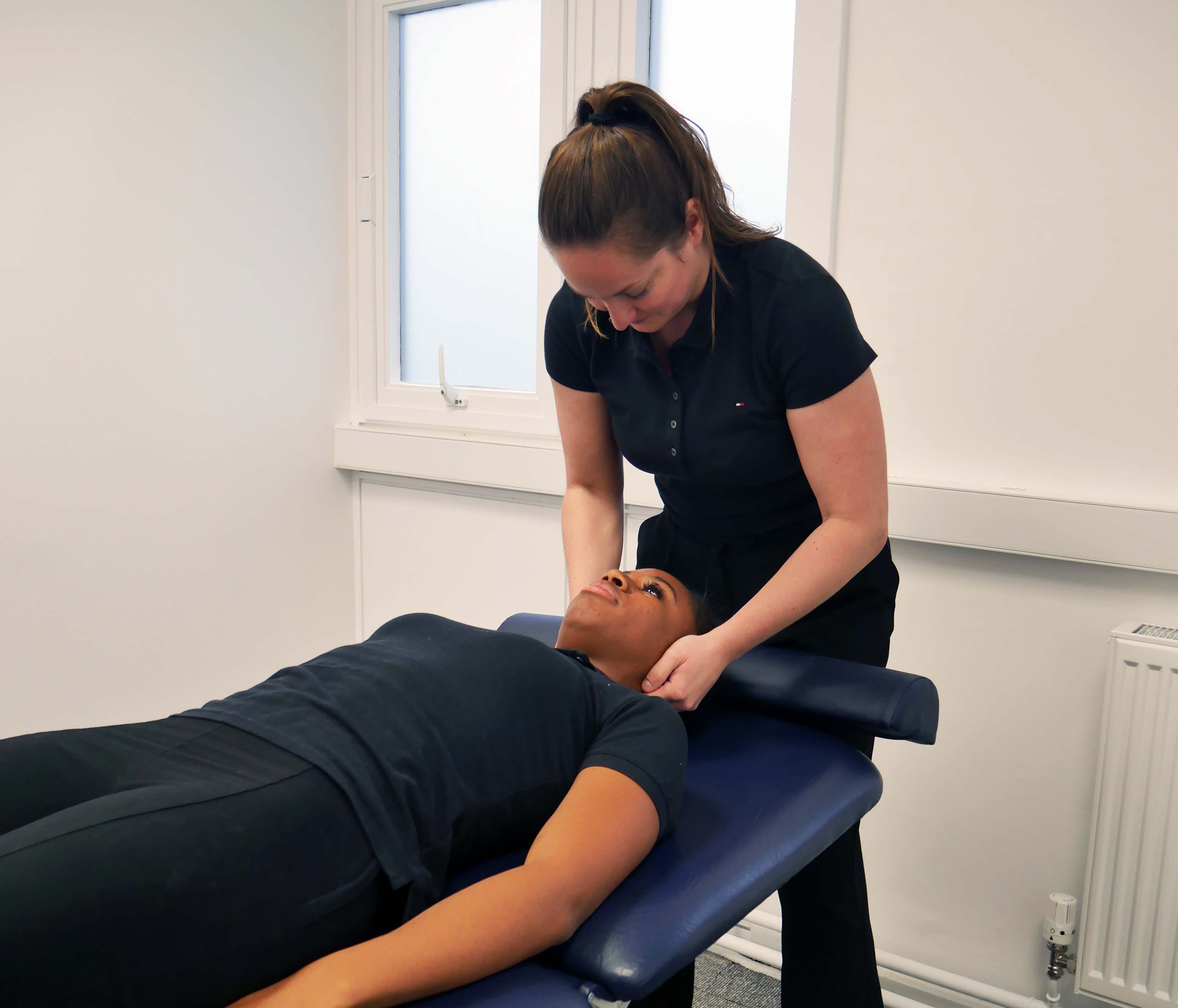 Students working in the Osteopathy clinic