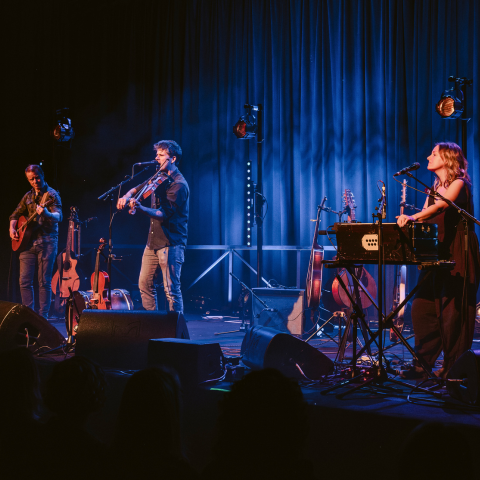 Seth Lakeman and company performing at the Quad Theatre